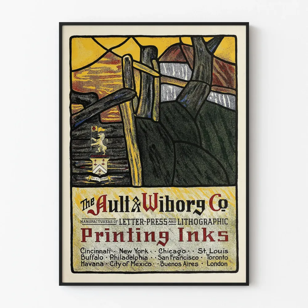 Vintagejuliste Ault & Wiborg Co - Lithografian ja typografian painoväri