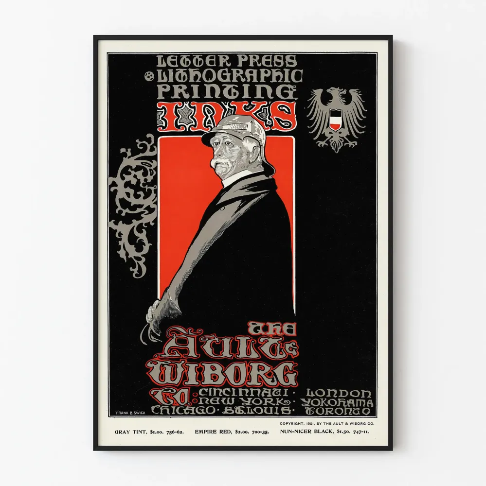 Vintagejuliste Ault & Wiborg - Litografinen ja typografinen painatus 1901