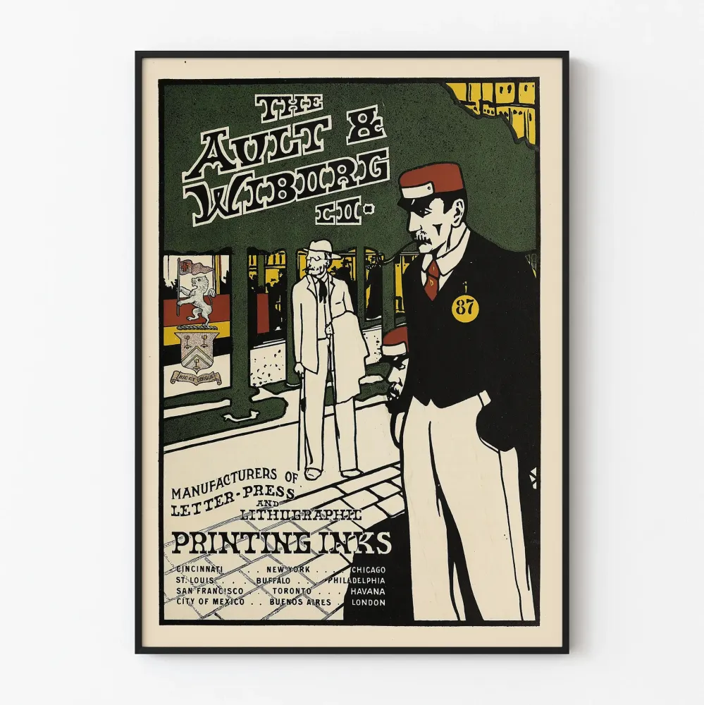 Vintagejuliste Ault & Wiborg Painovärin muste