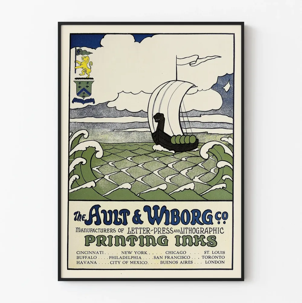 Vintagejuliste Ault & Wiborg - Perinteinen tulostusmuste