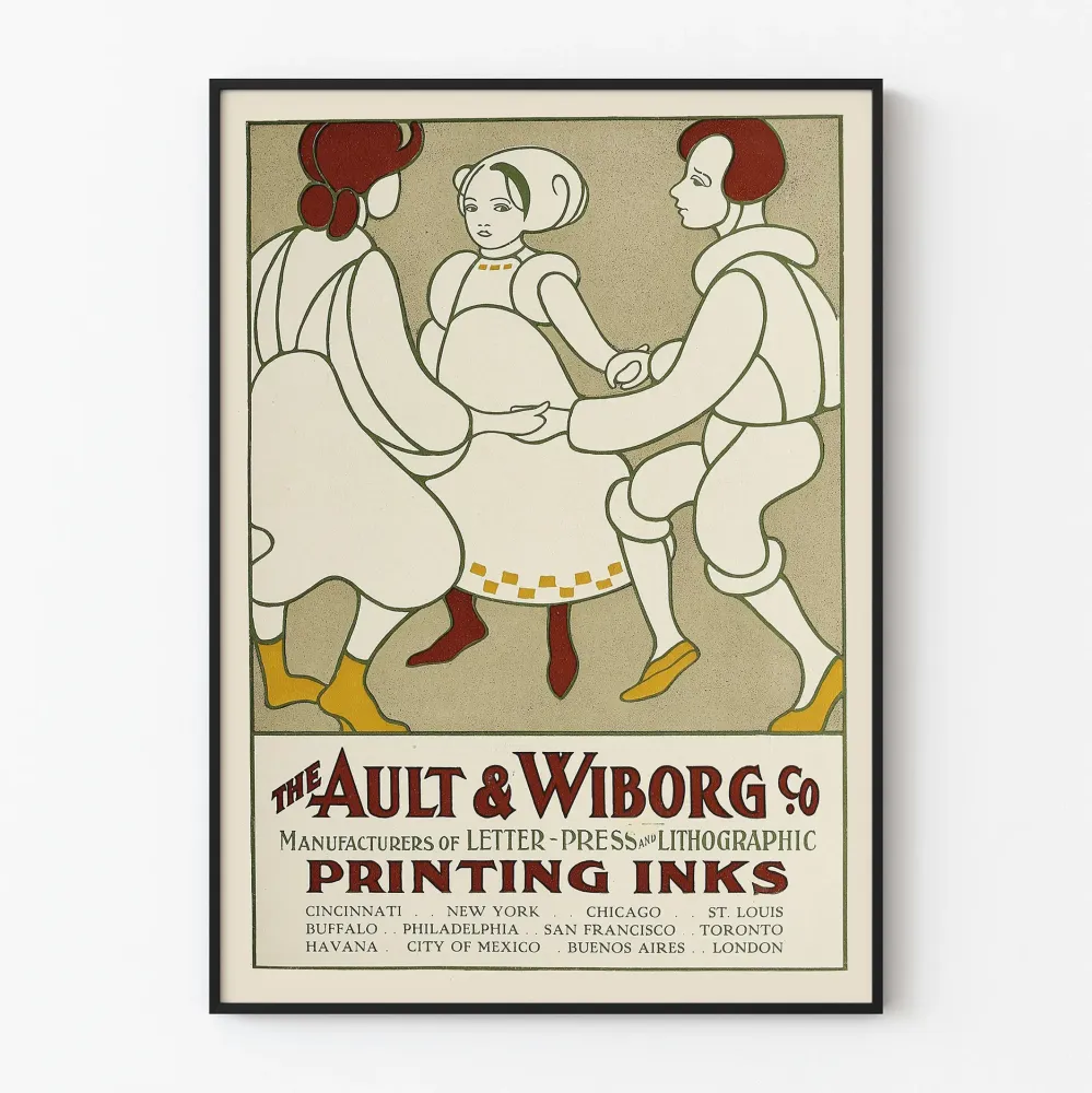 Vintagejuliste Ault & Wiborg - Perinteisen tanssin kuvaelma