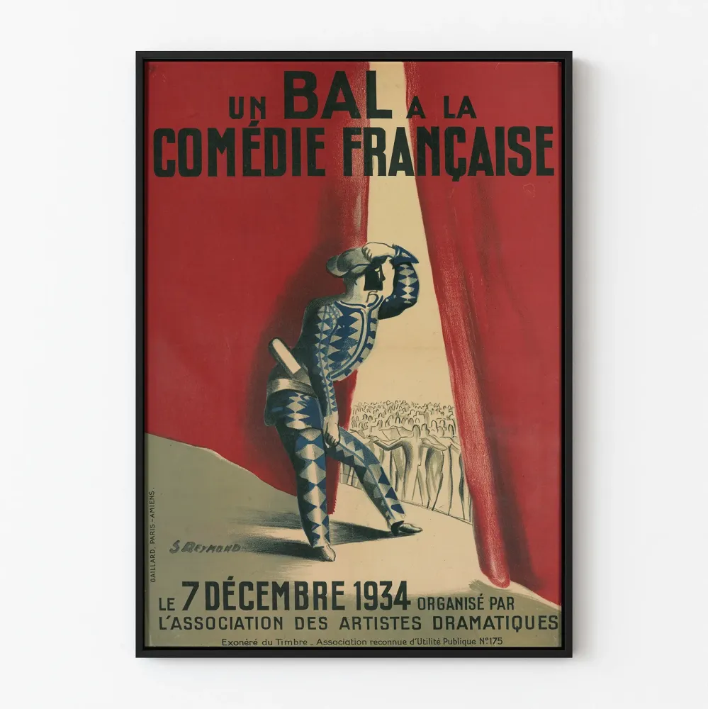 Vintagejuliste Un Bal à la Comédie Française 1934 seinäkoristukseen