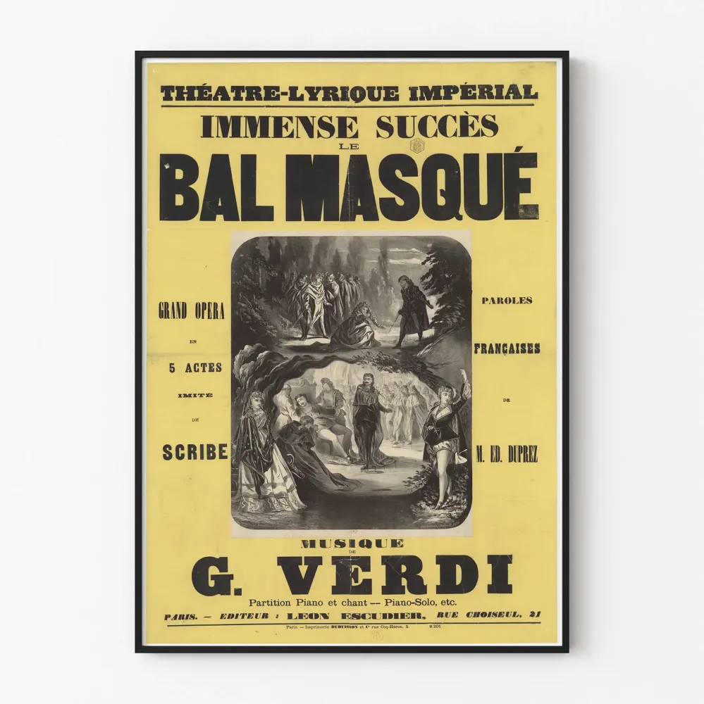 Vintagejuliste Le Bal Masqué - G. Verdin 5 näytöksen ooppera