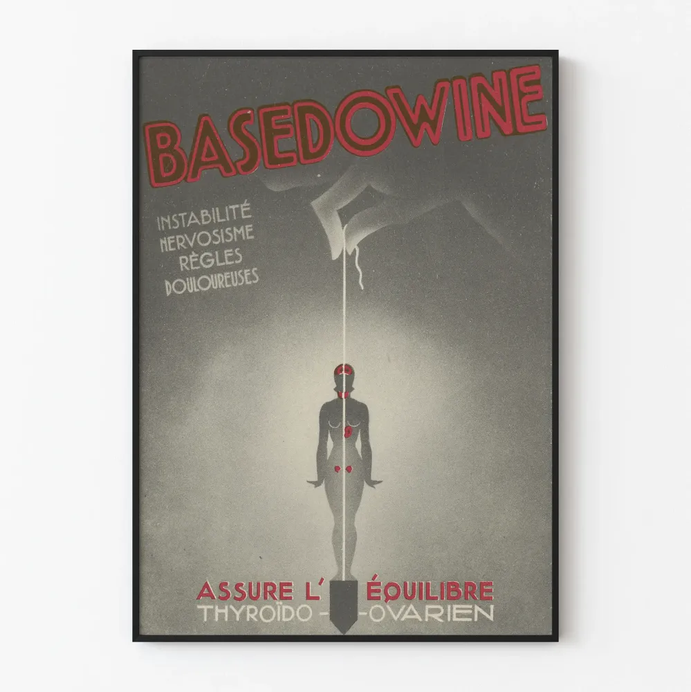 Vintagejuliste Basedowine – retro lääketieteellinen seinäkoristelu