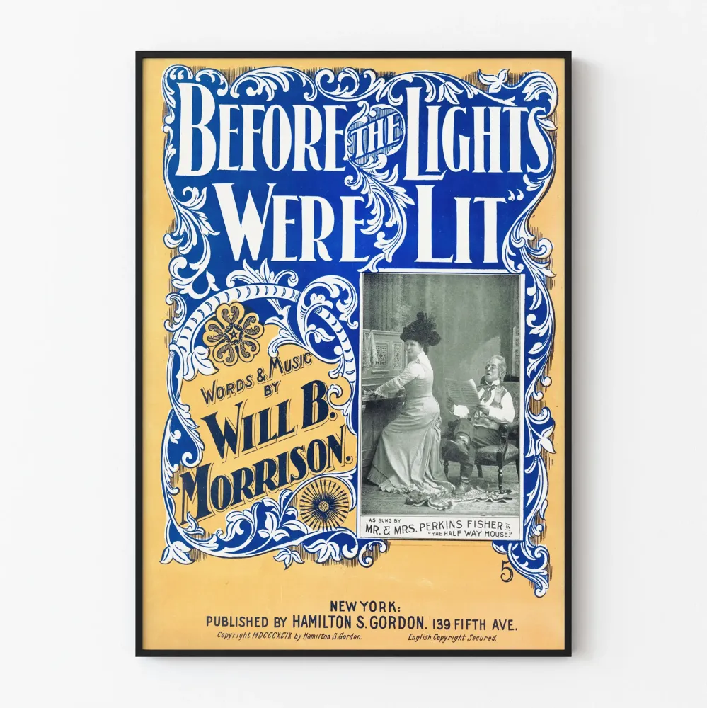 Vintagejuliste Before Lights Were Lit teokselta Will B. Morrison