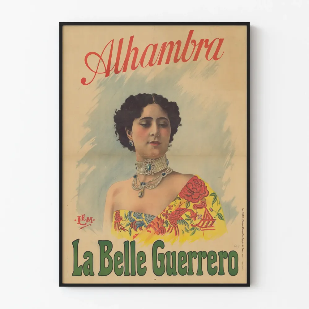 Vintagejuliste La Belle Guerrero Alhambra seinäkoristukseen