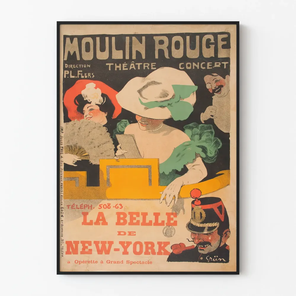 Vintagejuliste La Belle de New-York - Seinän koristelu teatteri ja esitykset