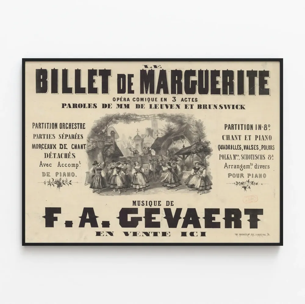 Vintagejuliste Le Billet de Marguerite - Operetti kolmessa näytöksessä