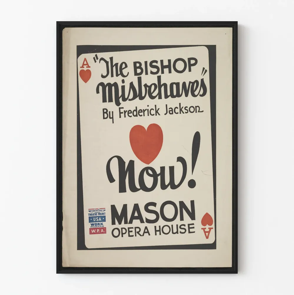 Vintagejuliste ' Bishop Misbehaves' seinäkoristeluun