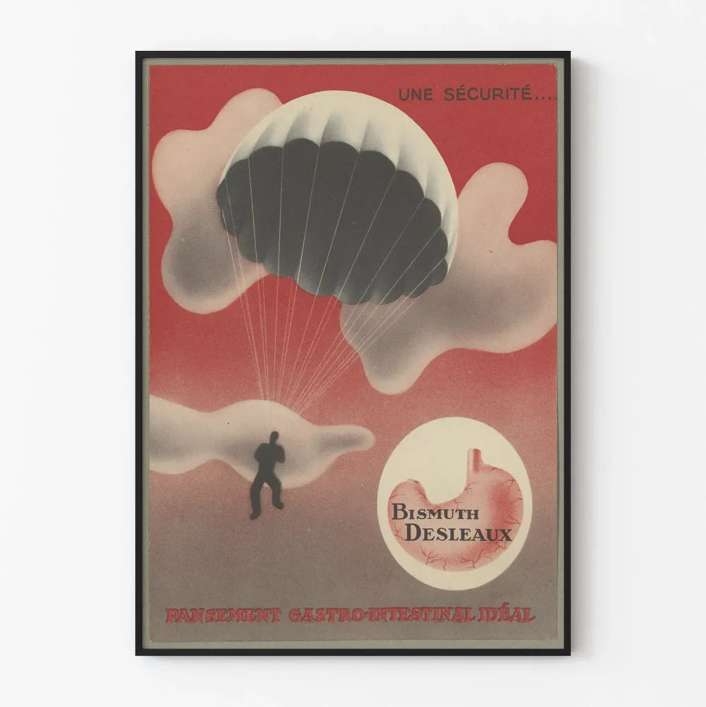 Vintagejuliste Bismuth Desleaux - Ihanteellinen ruoansulatuskanavan laastari