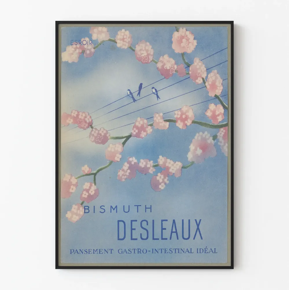 Vintagejuliste Bismuth Desleaux – runollinen seinäkoristelu