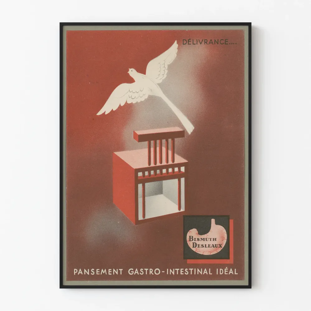 Vintagejuliste Bismuth Desleaux ruoansulatuskanavan haavahoito