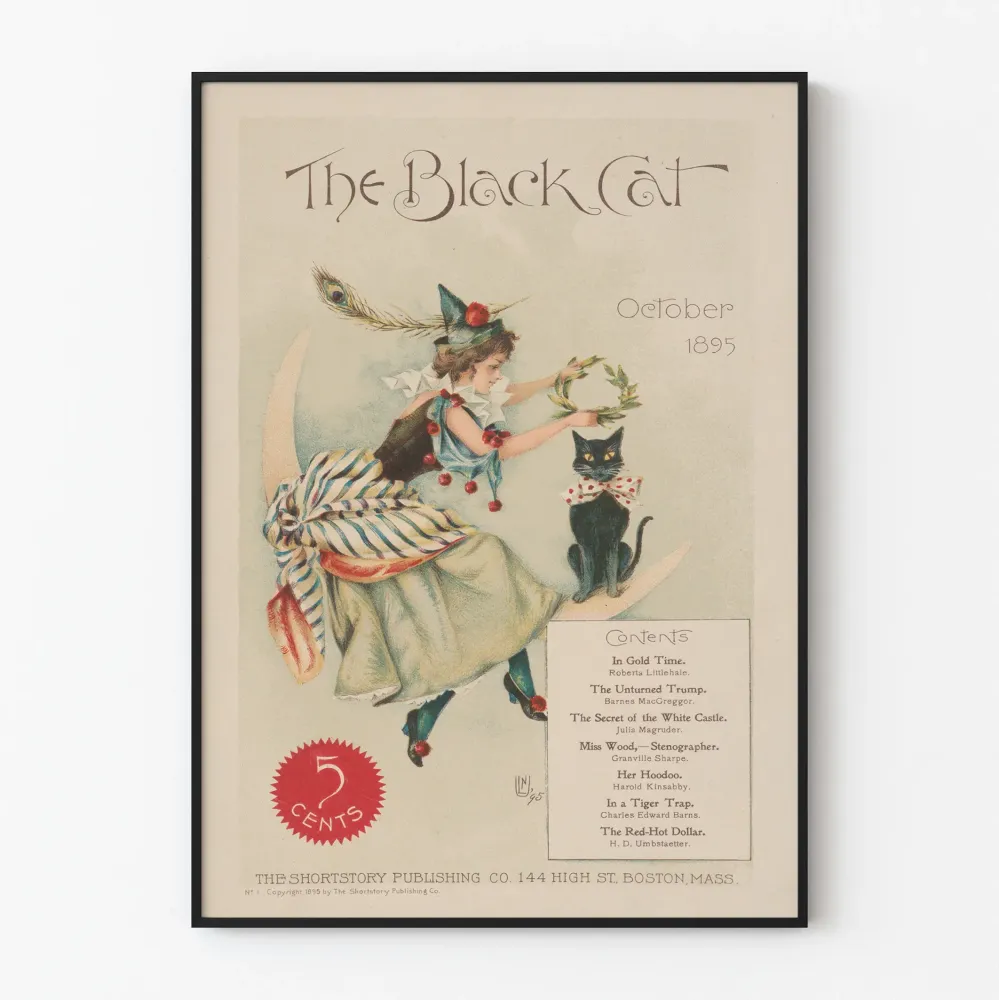 Vintagejuliste Black Cat - piirros lokakuu 1895