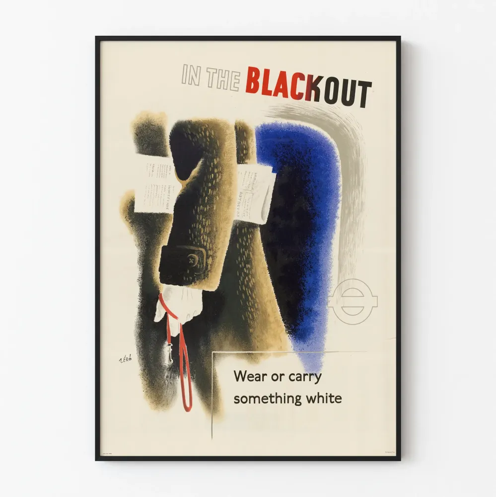 Vintagejuliste Blackout Pue tai kanna jotain valkoista