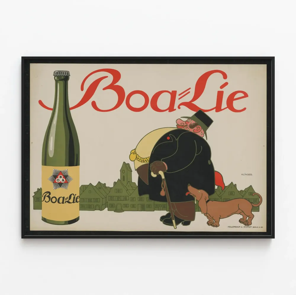 Vintagejuliste BoaLie - Vanha juomateosseinän koriste