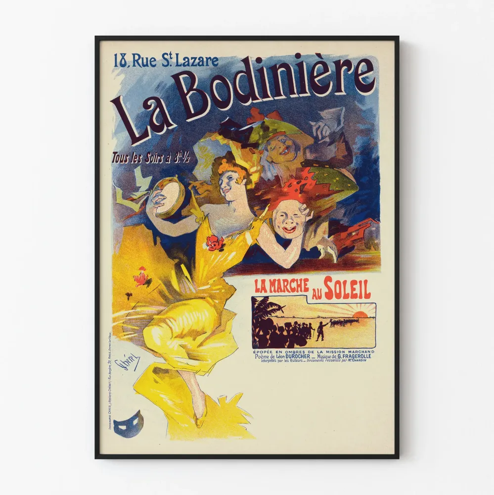 Vintagejuliste La Bodinière - Taiteellinen seinäkoristelu
