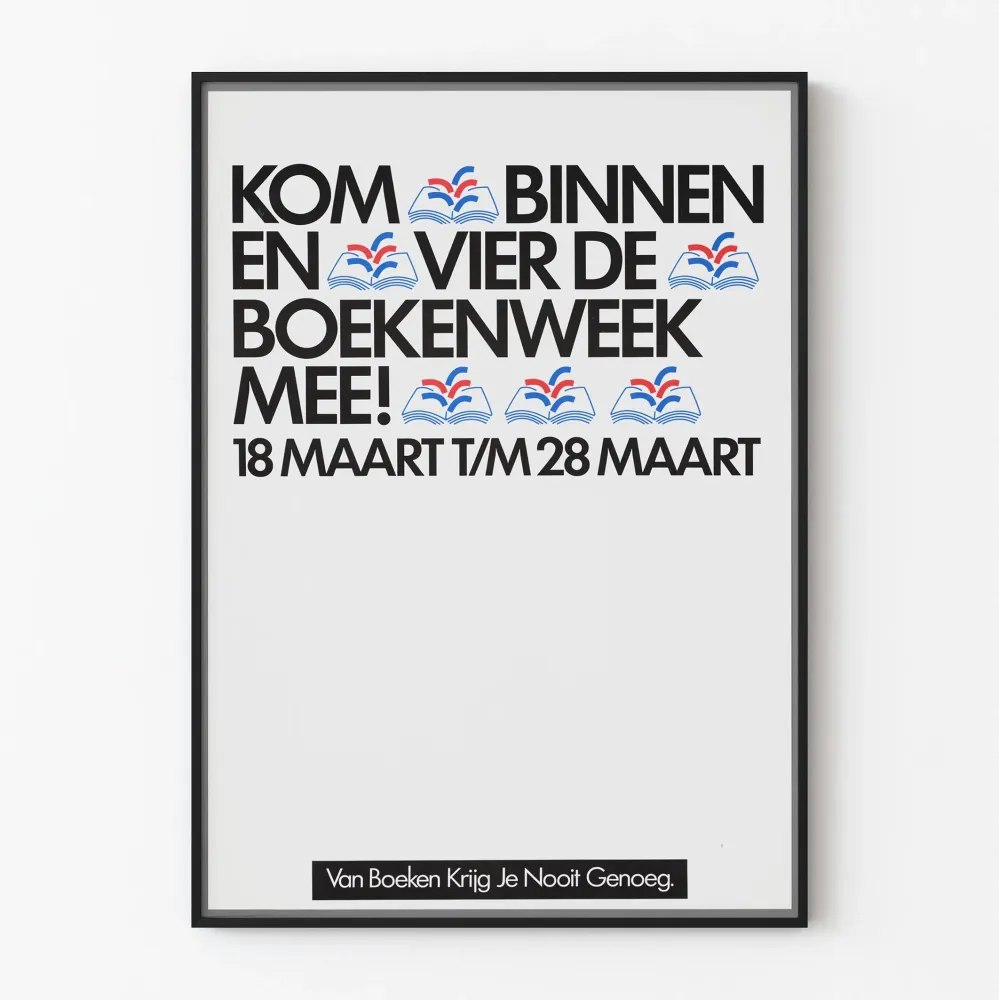 Vintagejuliste Boekenweek 18.–28. maaliskuuta – Kirjallinen seinäkoristelu
