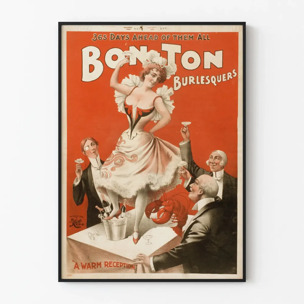 Vintagejuliste Bon Ton Burlesquers seinäkoristukseen