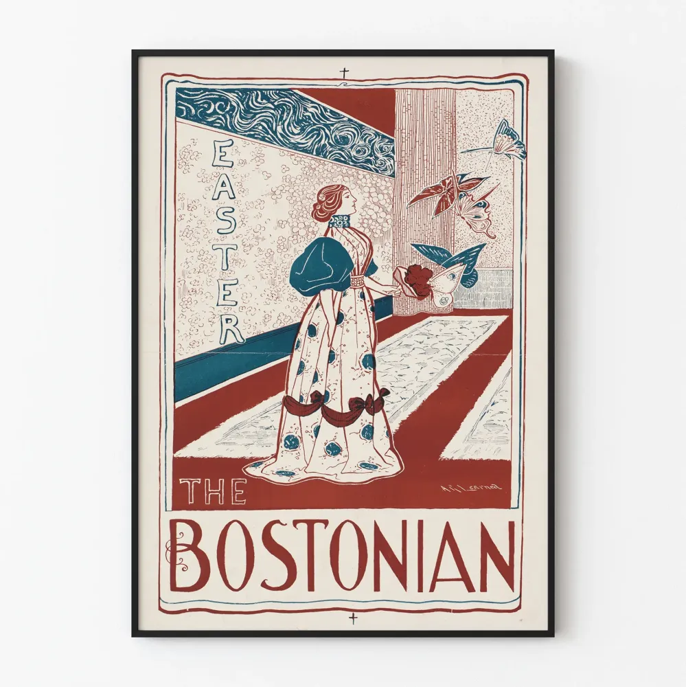 Vintagejuliste Bostonian Easter seinäkoristetta varten