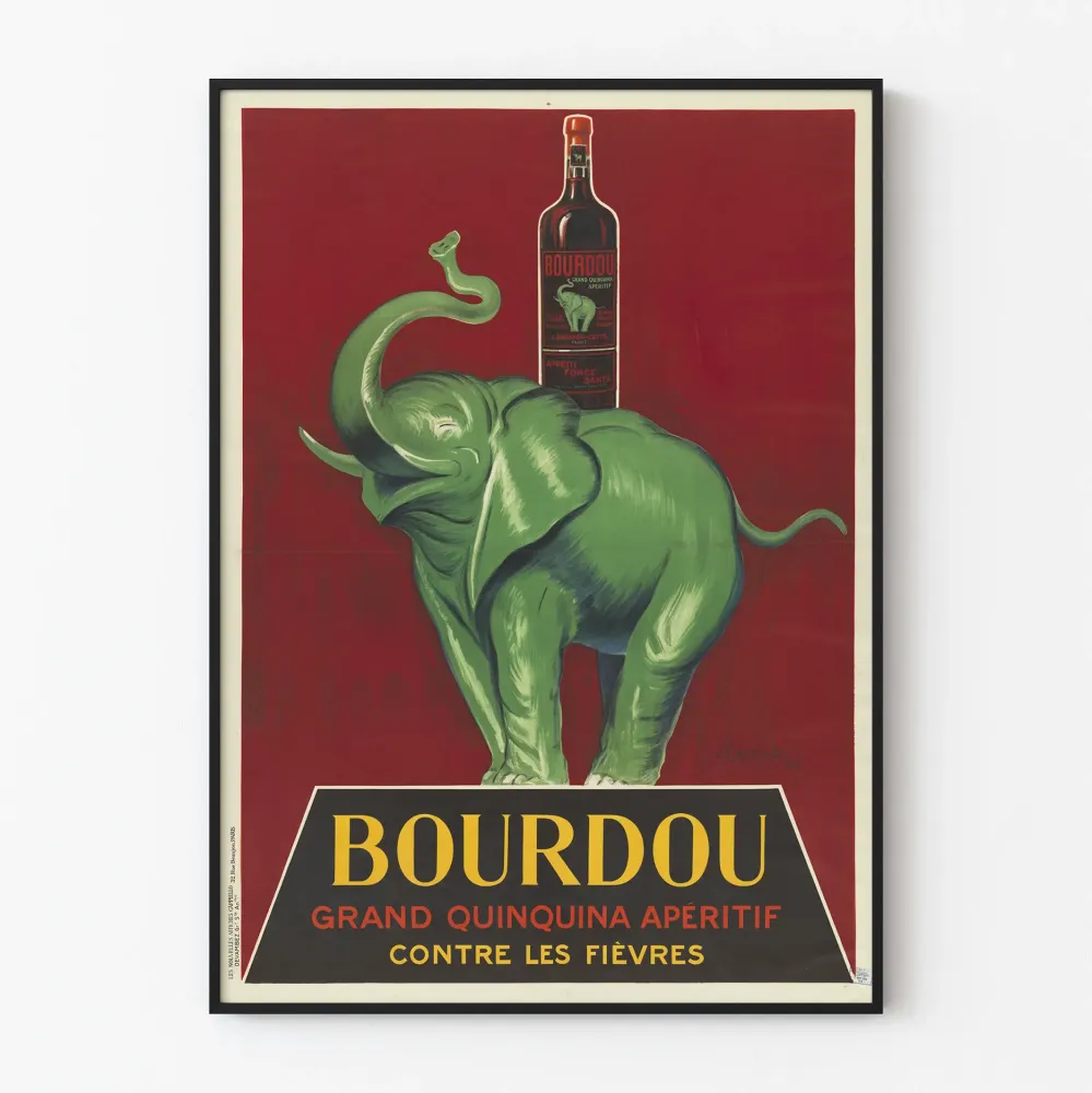 Vintagejuliste Bourdou Grand Quinquina Aperitiivi seinäkoriste