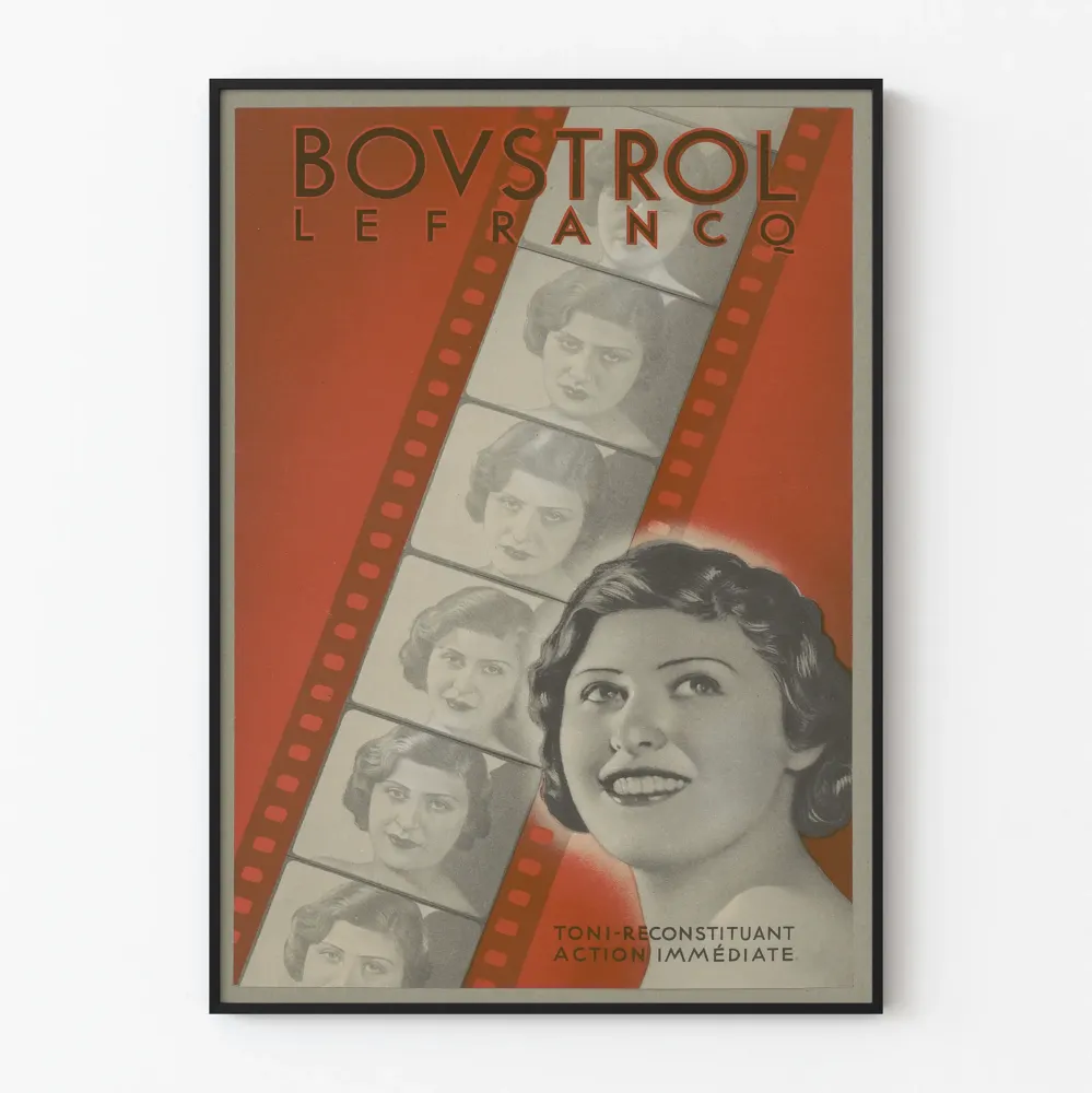 Vintagejuliste BOVSTROL Lefrancq seinäkoristeluun retrotyylinen