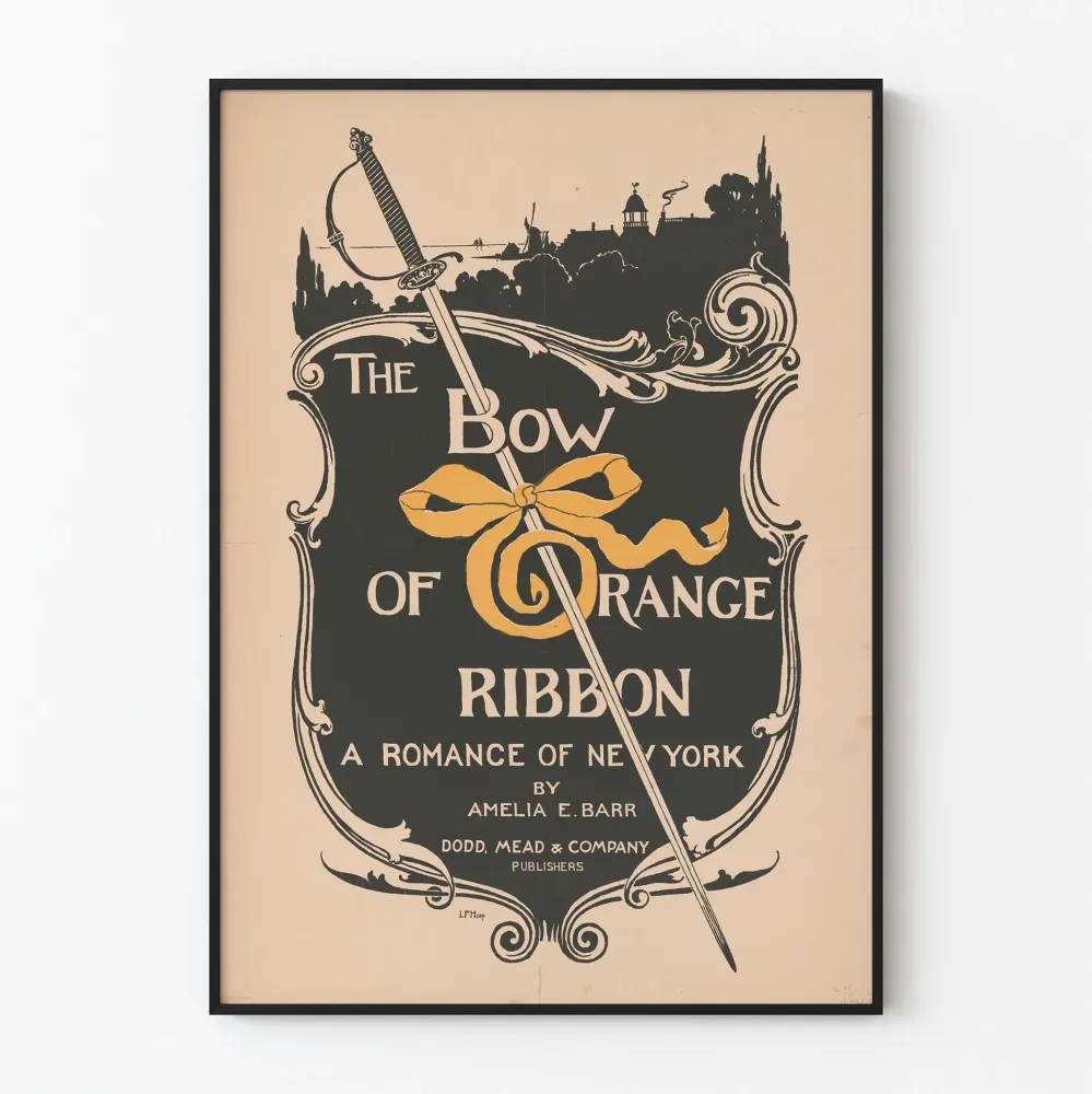 Vintagejuliste Bow Orange Ribbon seinäkoriste