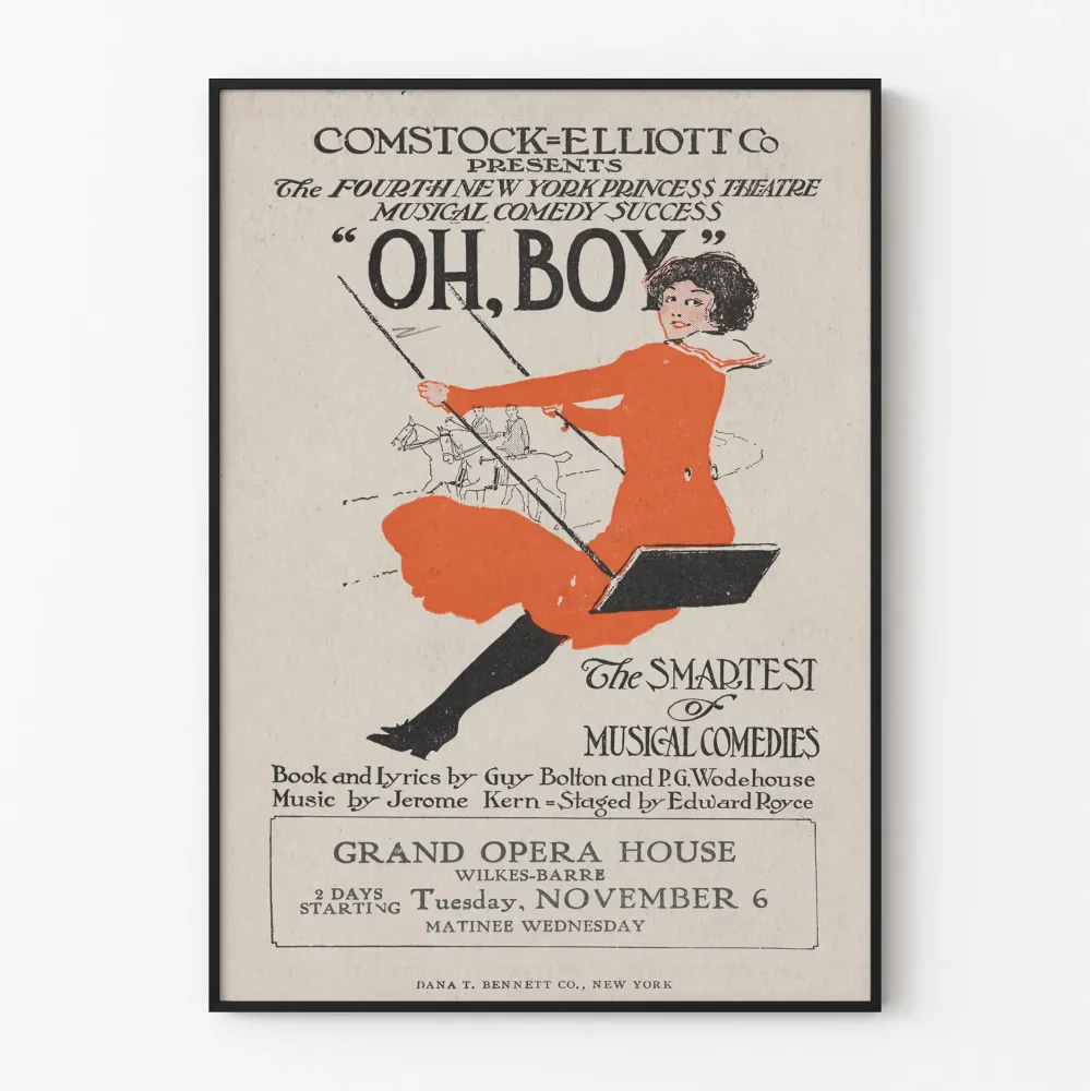 Vintagejuliste Oh, Boy - Yhdysvaltalainen musikaali
