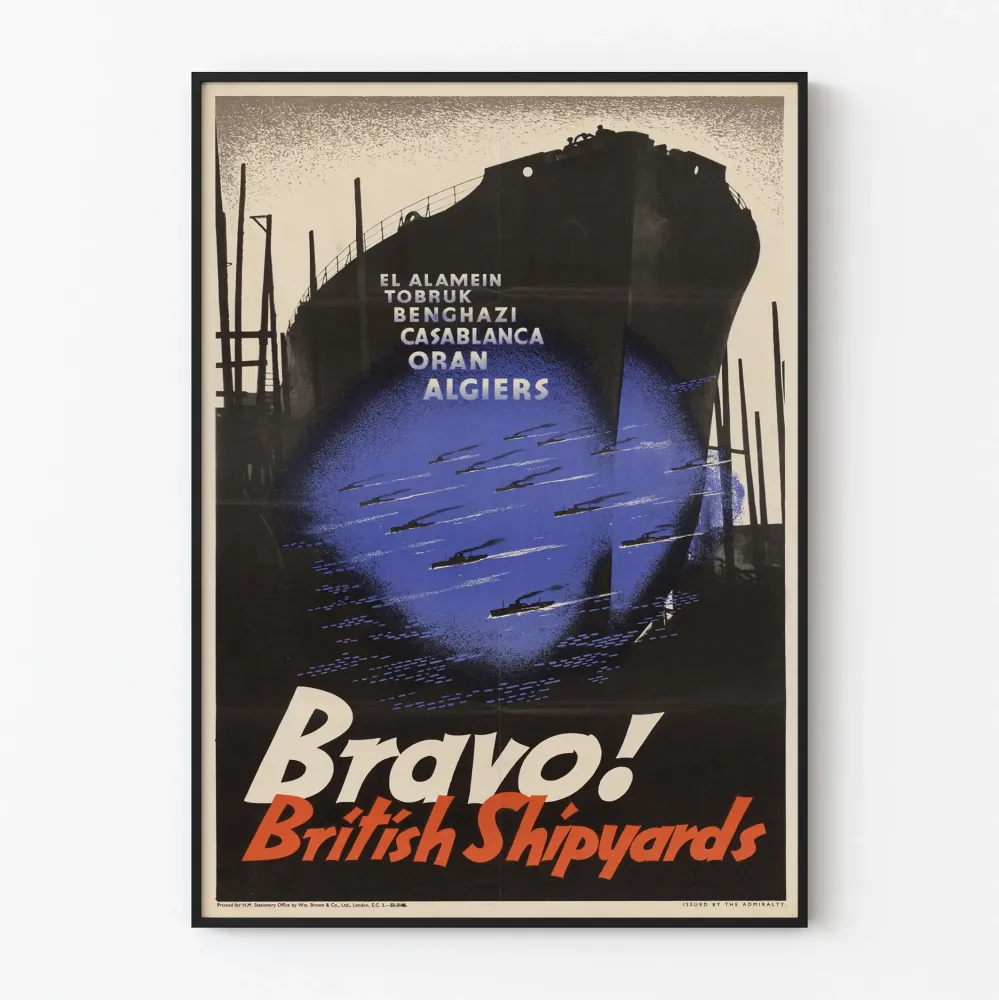 Vintagejuliste Bravo British Shipyards - Historiallinen seinäkoriste