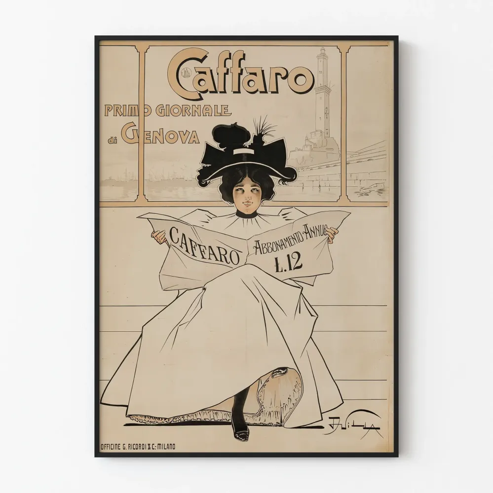 Vintagejuliste Caffaro - Gênèsin ensimmäinen lehti