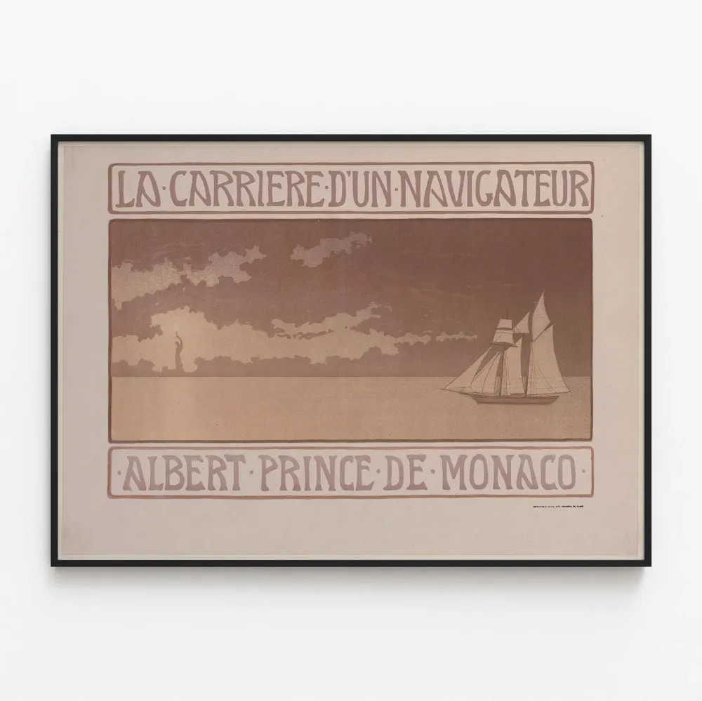 Vintagejuliste La Carrière d'un Navigateur Albert Prince de Monaco