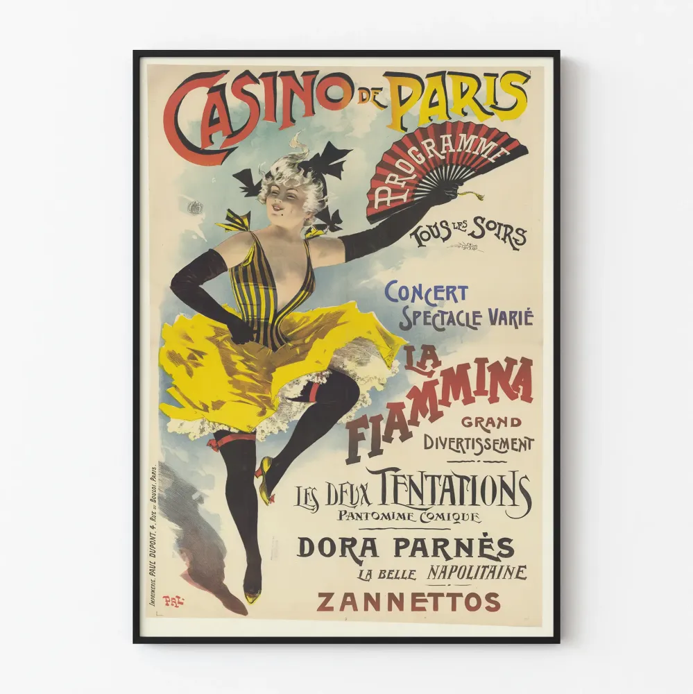 Vintagejuliste Casino de Paris Grand Divertissement La Fiammina