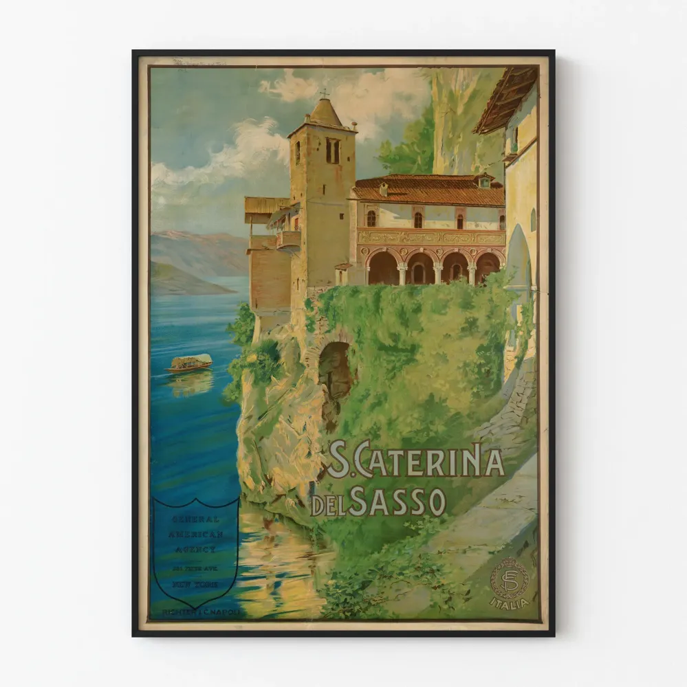 Vintagejuliste S. Caterina del Sasso - Italialainen seinäkoristelu