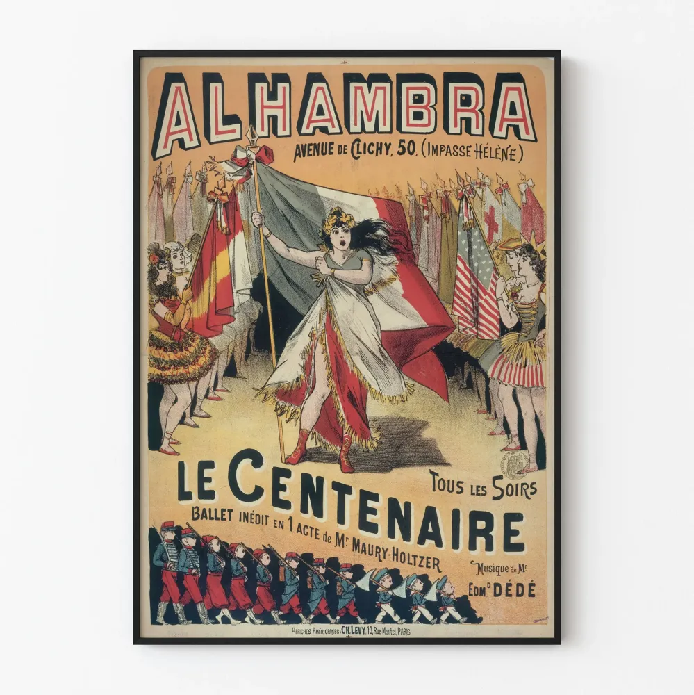 Vintagejuliste Le Centenaire teatterissa Alhambra Pariisissa