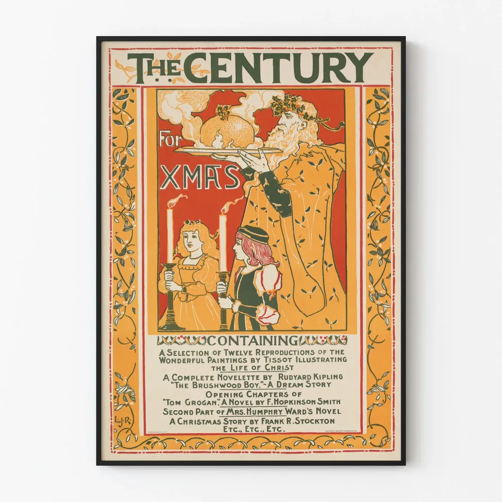 Vintagejuliste Century Xmas - Joulukoristeen seinätaide