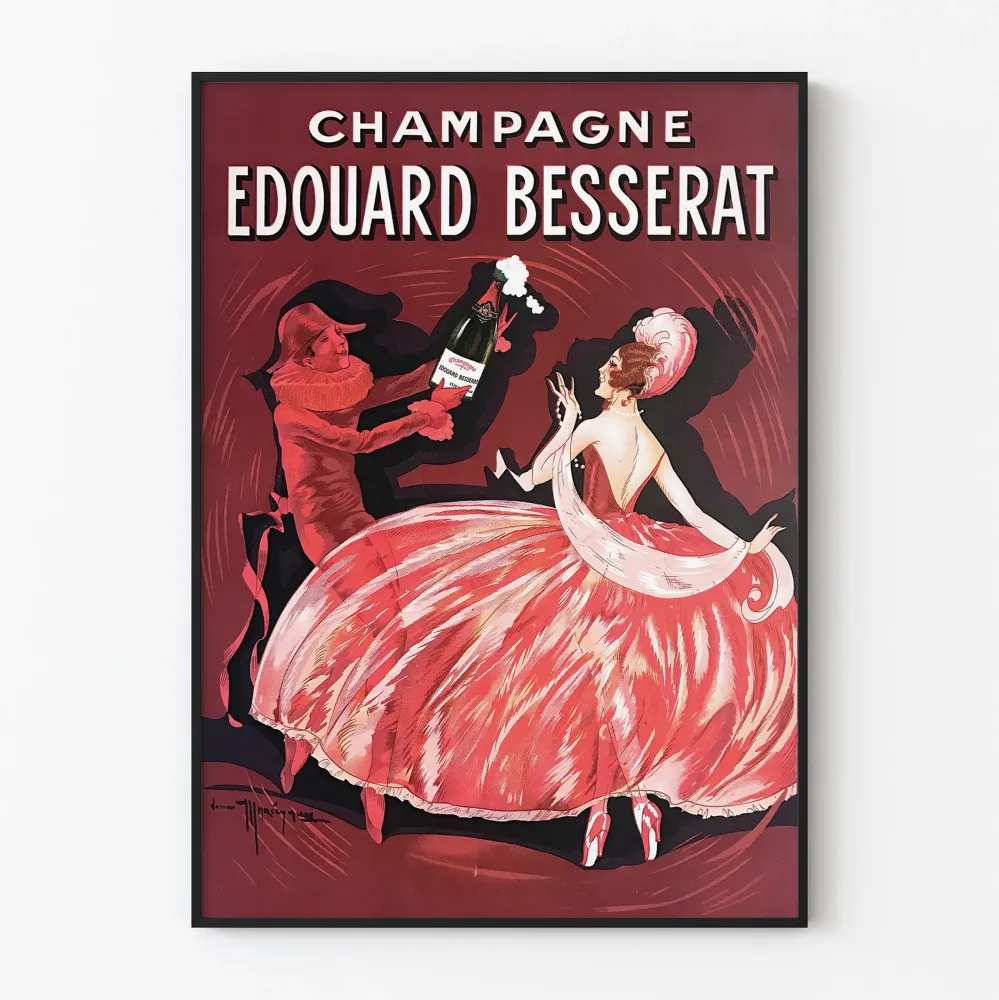 Vintagejuliste Champagne Édouard Besserat – Tyylikäs seinäkoristelu