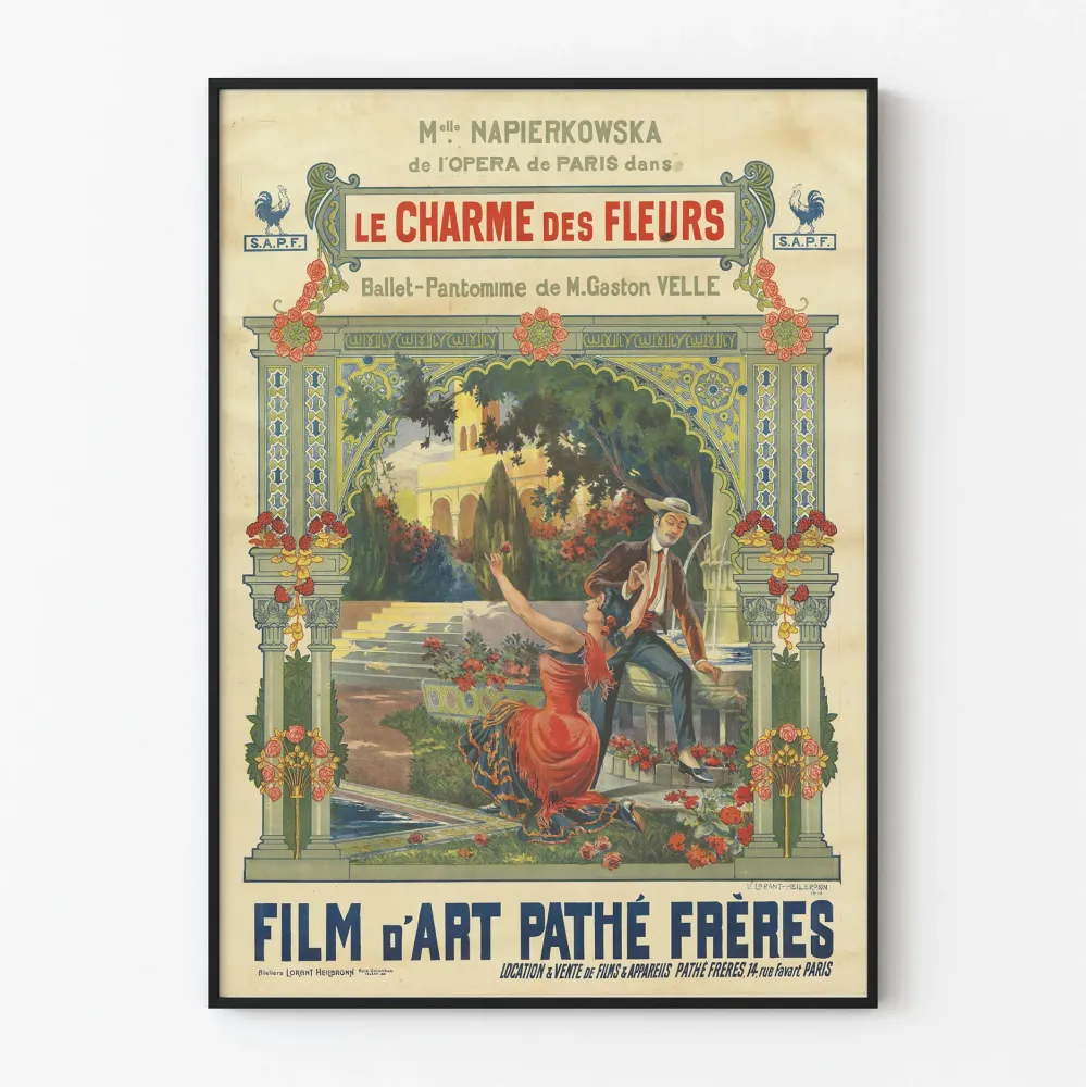 Vintagejuliste Le Charme des Fleurs - Taiteellinen seinäkoristelu