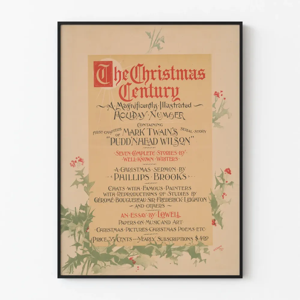 Vintagejuliste Christmas Century - Joulukoriste seinätaide ja kirjallinen koriste
