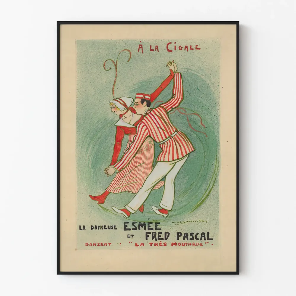 Vintagejuliste À la Cigale Esmée ja Fred Pascal kanssa