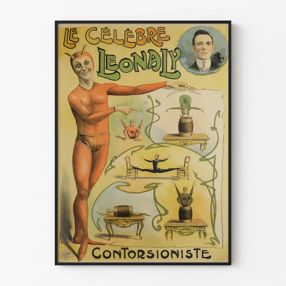 Vintagejuliste Le Célèbre Leonaly Contorsionniste