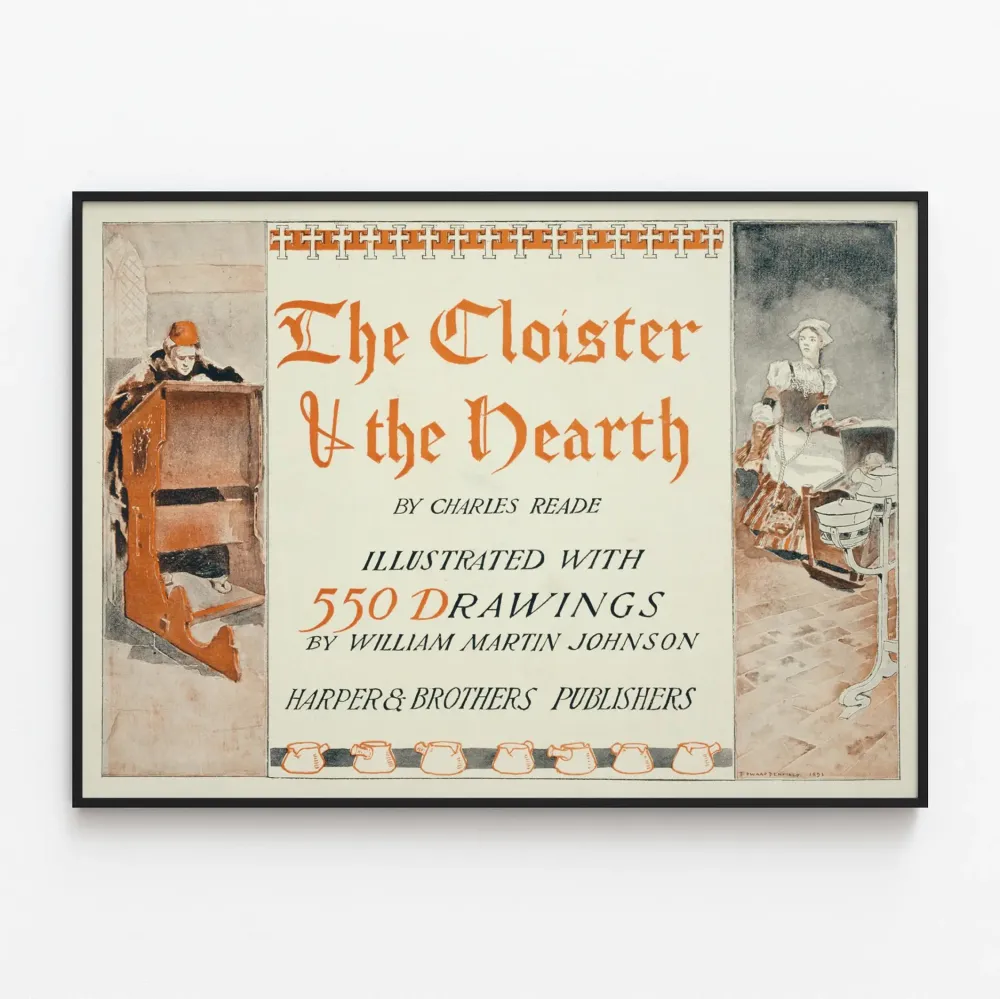 Vintagejuliste Cloister and Hearth - Taiteellinen piirros 1893