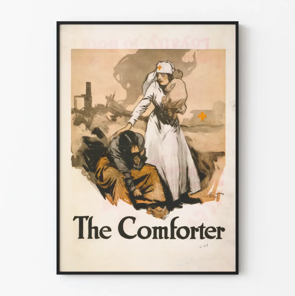 Vintagejuliste Comforter - Sodan lohduttava sairaanhoitaja