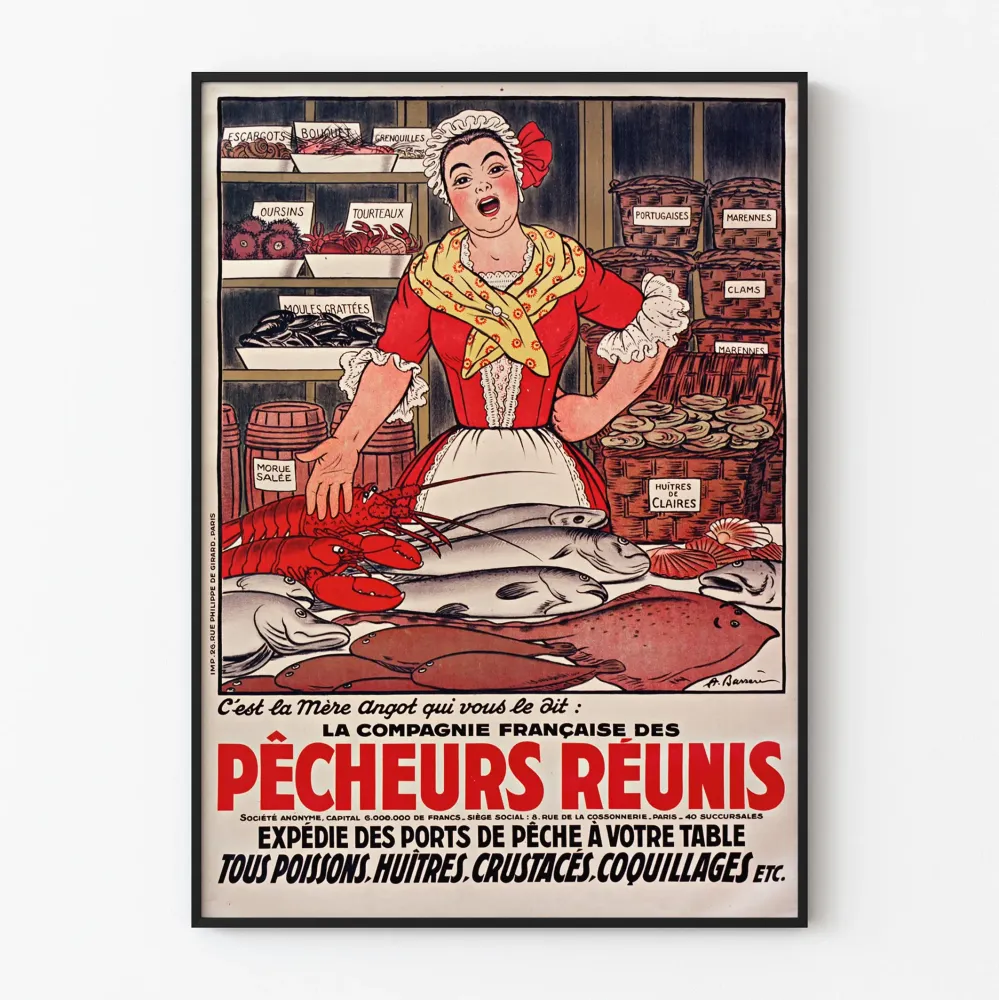 Vintagejuliste La Compagnie Française des Pêcheurs Réunis