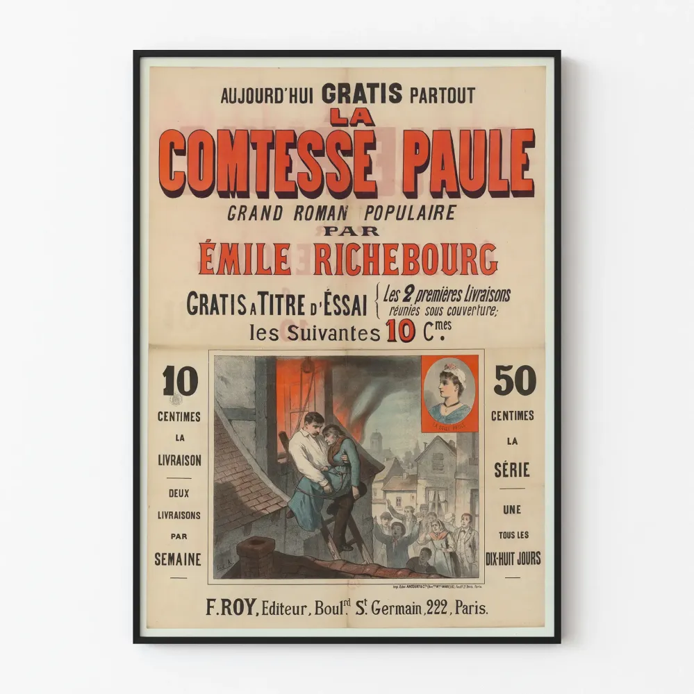 Vintagejuliste La Comtesse Paule - Kansankertomus Émile Richebourgin mukaan