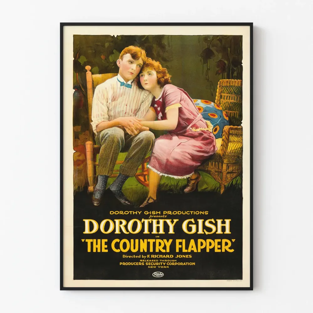 Vintagejuliste Country Flapper Dorothy Gish kanssa
