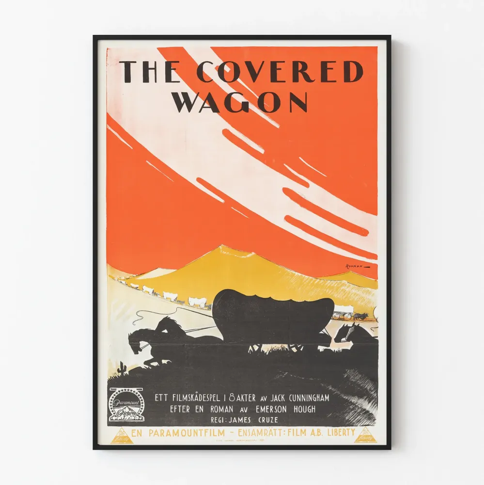 Vintagejuliste Covered Wagon - Klassinen lännenjuliste
