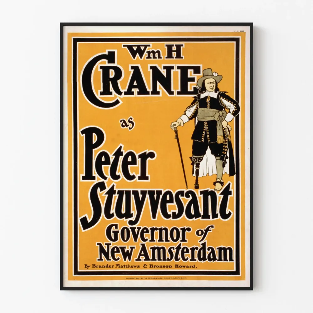 Vintagejuliste Wm H Crane roolissa Peter Stuyvesant