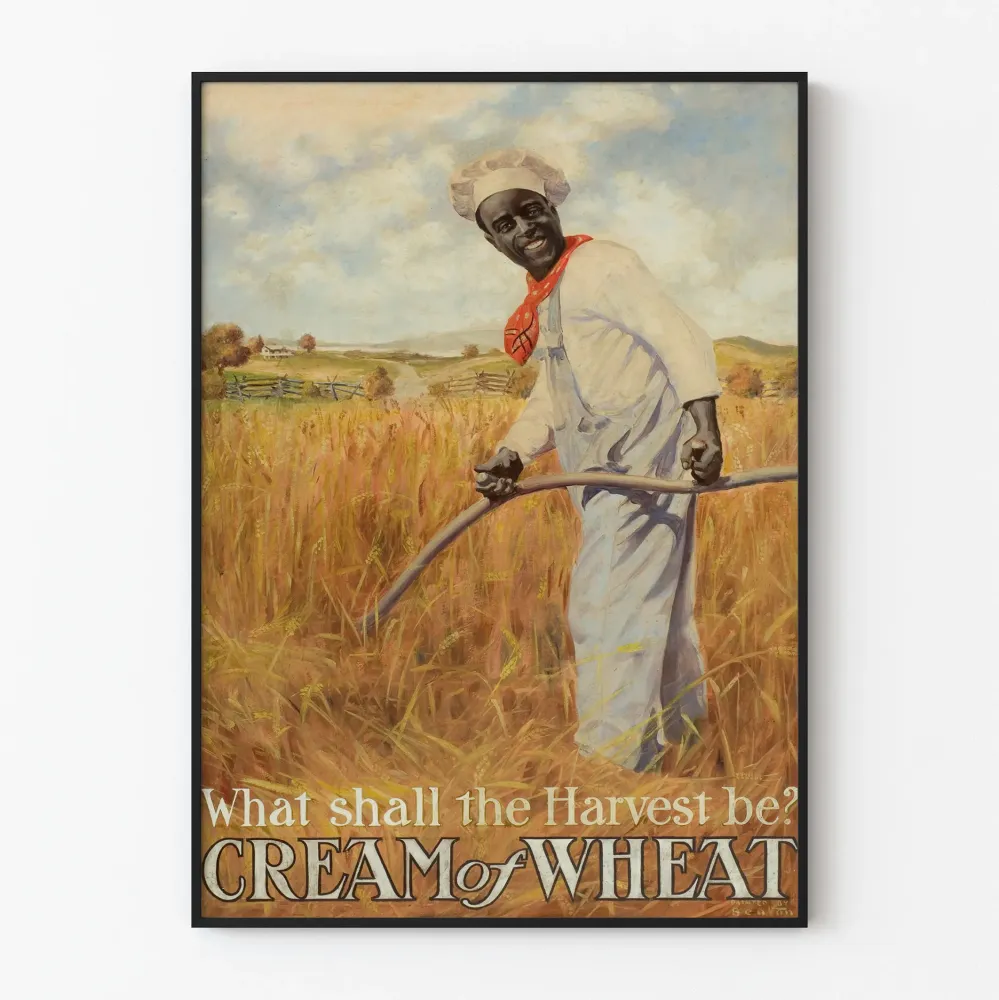 Vintagejuliste Cream Wheat - Viljankorjuu-illustraatio