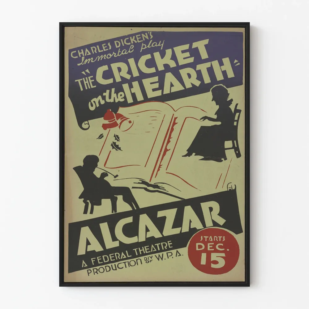 Vintagejuliste Cricket on Hearth Charles Dickensiltä