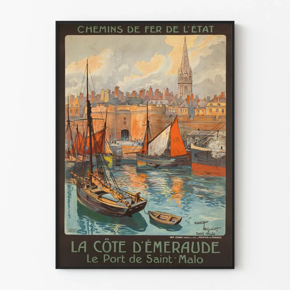 Vintagejuliste La Côte d'Émeraude - Saint-Malo satama