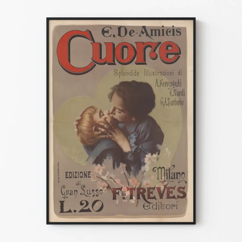 Vintagejuliste Cuore E. De Amicis - Romanttinen kuvaelma